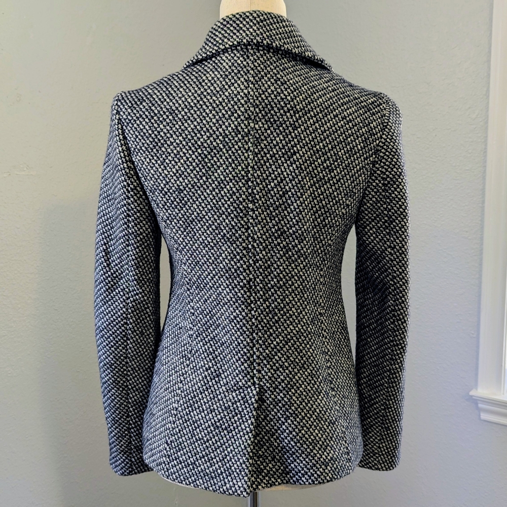 Ann Taylor LOFT Herringbone Wool Blend Peacoat Double Breasted Short Jacket XS - Picture 6 of 10